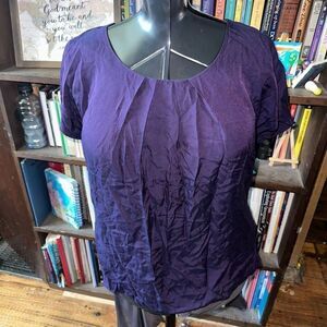 Boden purple jewel tone pin tuck neck size 12 royalcore blouse
